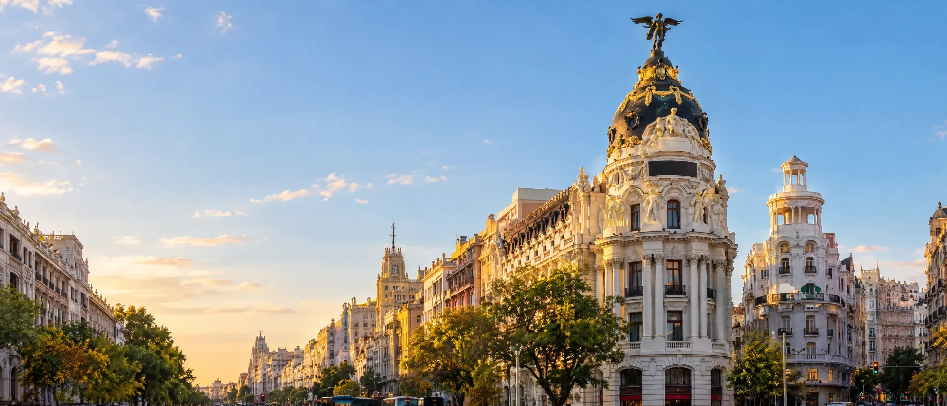 Das Metrópolis-Gebäude an der Gran Vía, Madrid